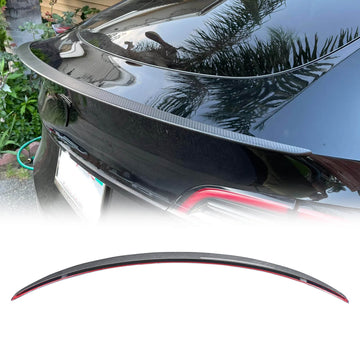 Rear Spoiler For 2017-2023 Tesla Model 3 Trunk Wing Spoiler Splitter  Carbon Fibre Look